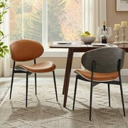 Art Leon Mid Century Dining Chairs PU Leather Wishbone Dining Chair,Set of 2